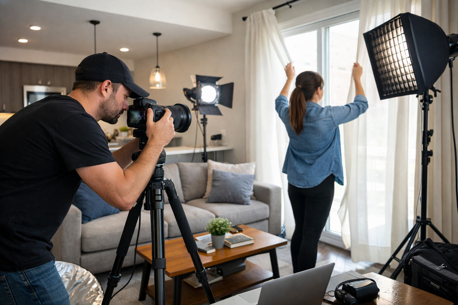 Mekan fotografciligi ekibi is basinda