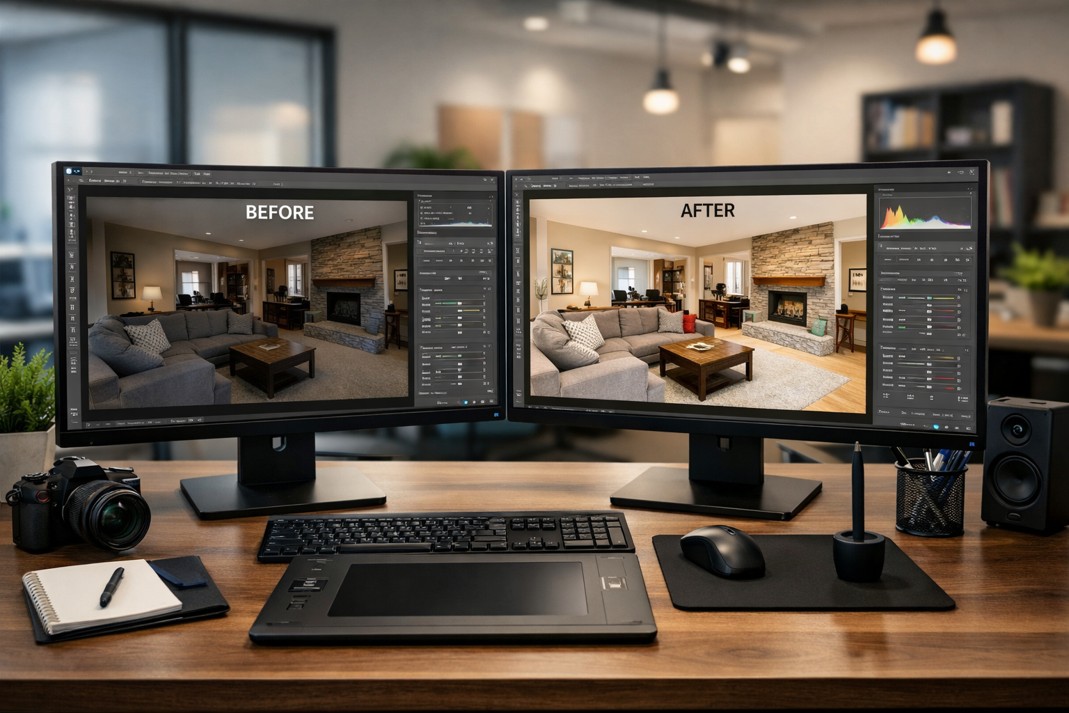 Duzenlenmis fotograf dosyalarinin bilgisayar ekraninda onizlemesi